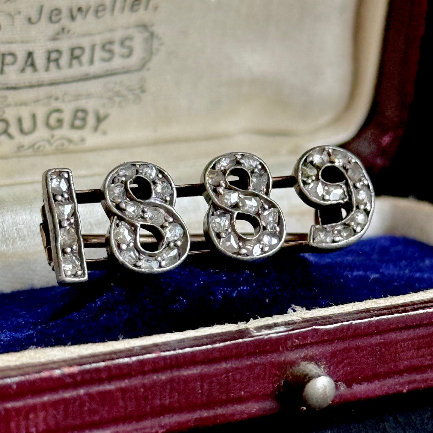 Victorian Diamond Brooch in 9 Carat Gold; Circa 1889