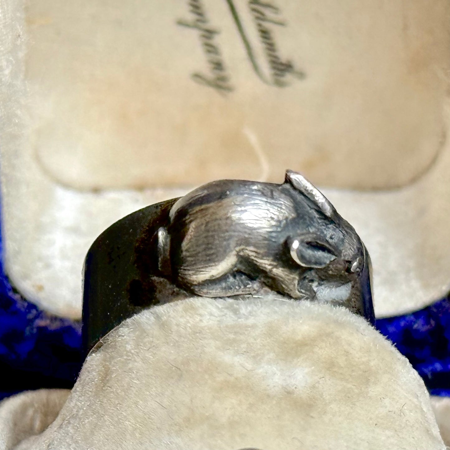 Vintage Chunky Bunny Ring in Sterling Silver