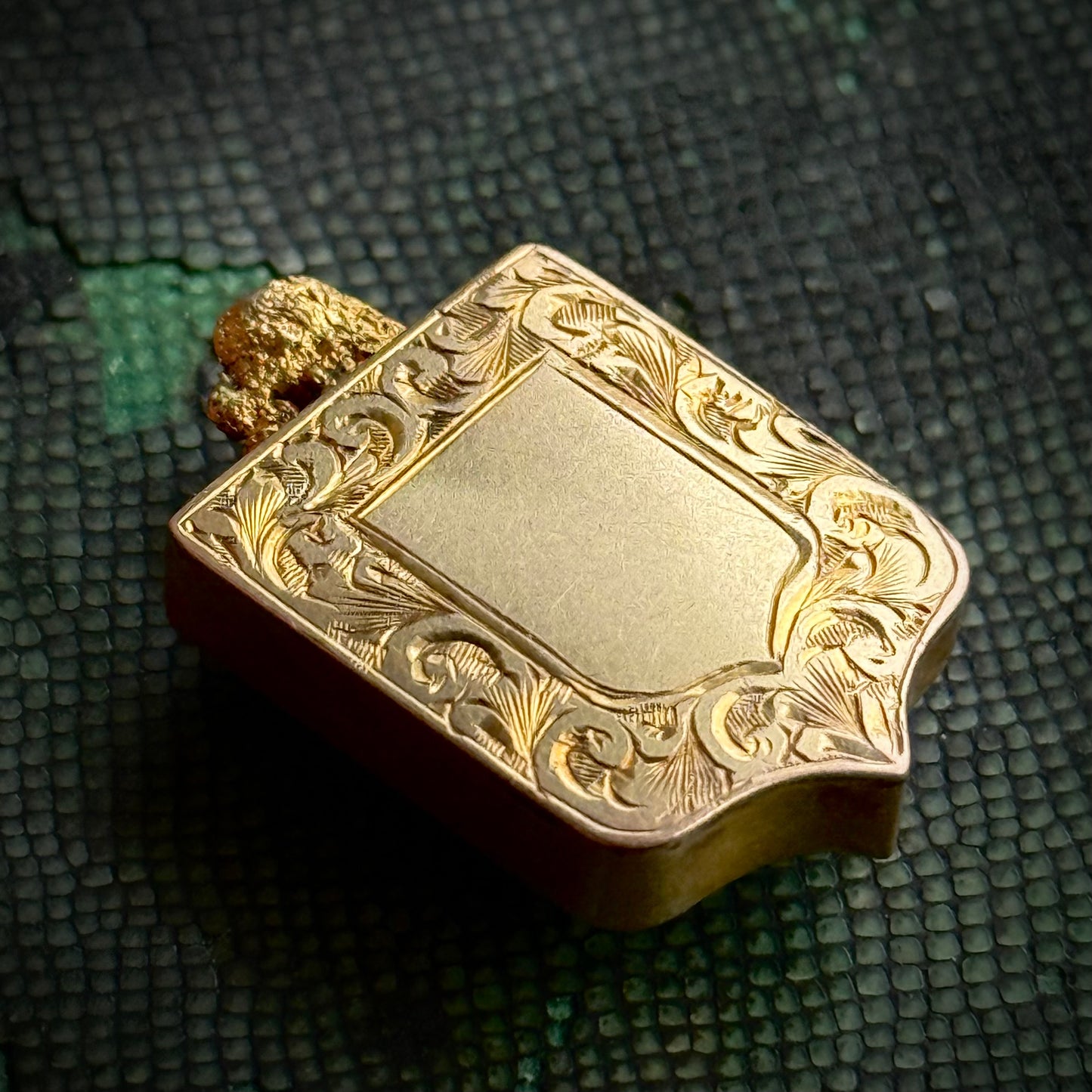 Antique Victorian Diamond & Bloodstone Shield Component; Circa 1880