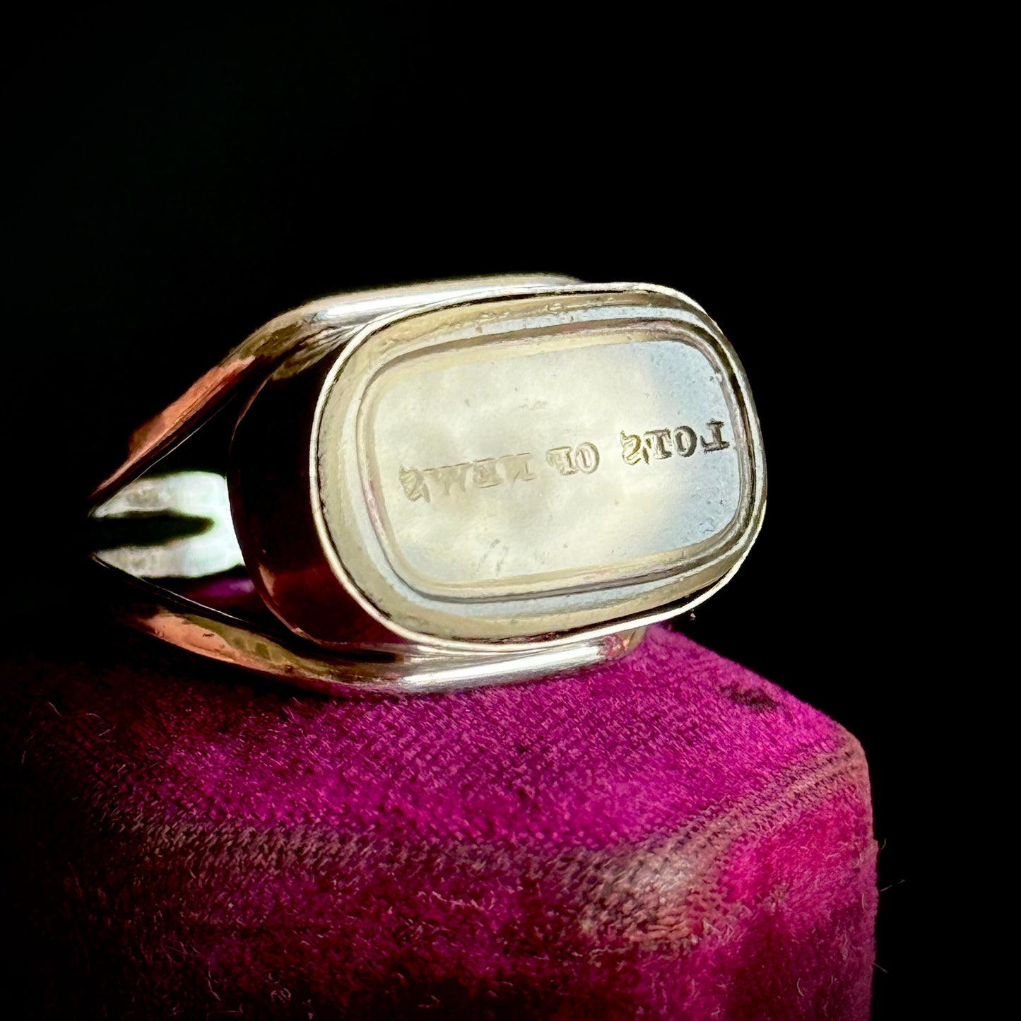 Antique 'Lots of News' Intaglio Ring in Silver