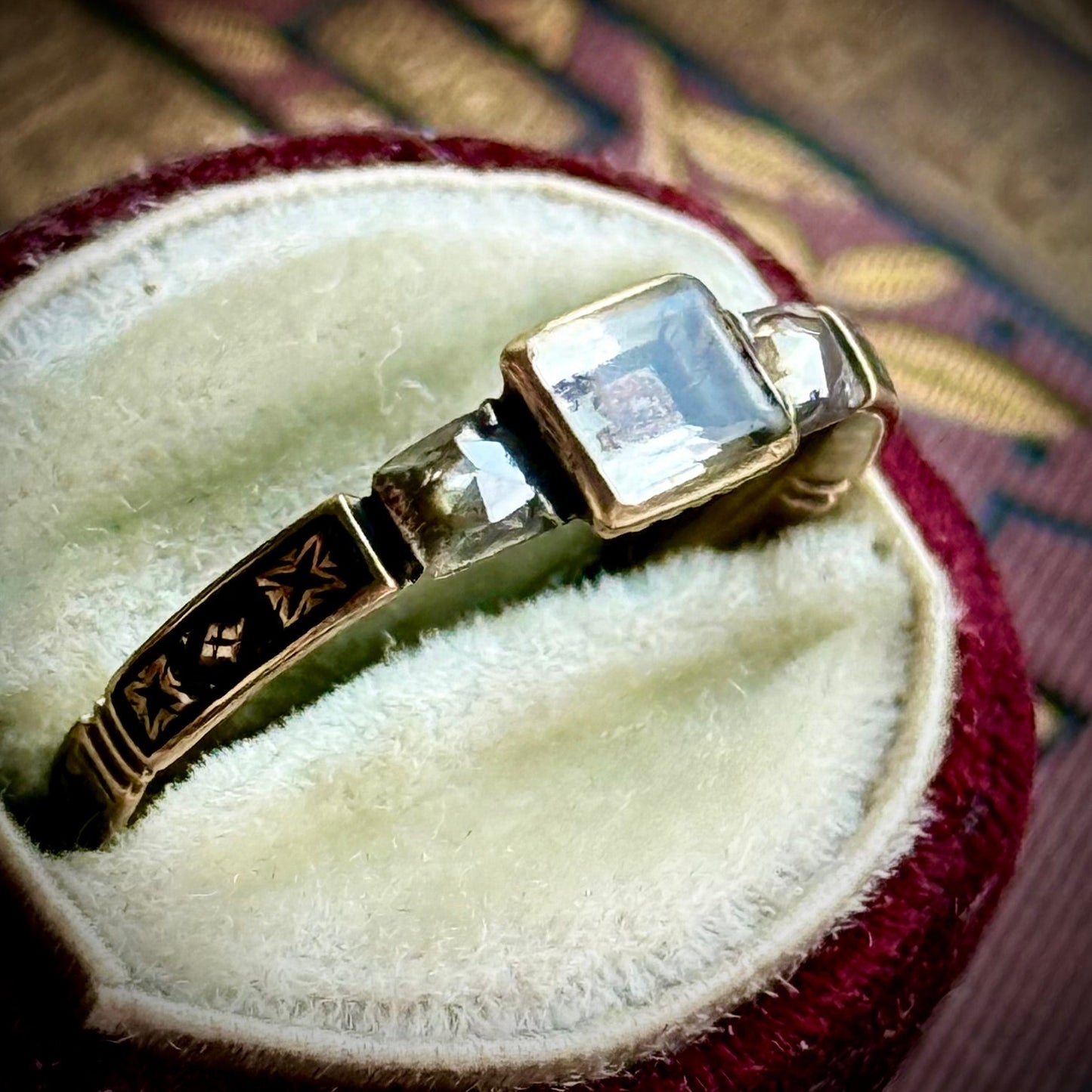 Exceptional Diamond Georgian Mourning Ring; Circa 1750