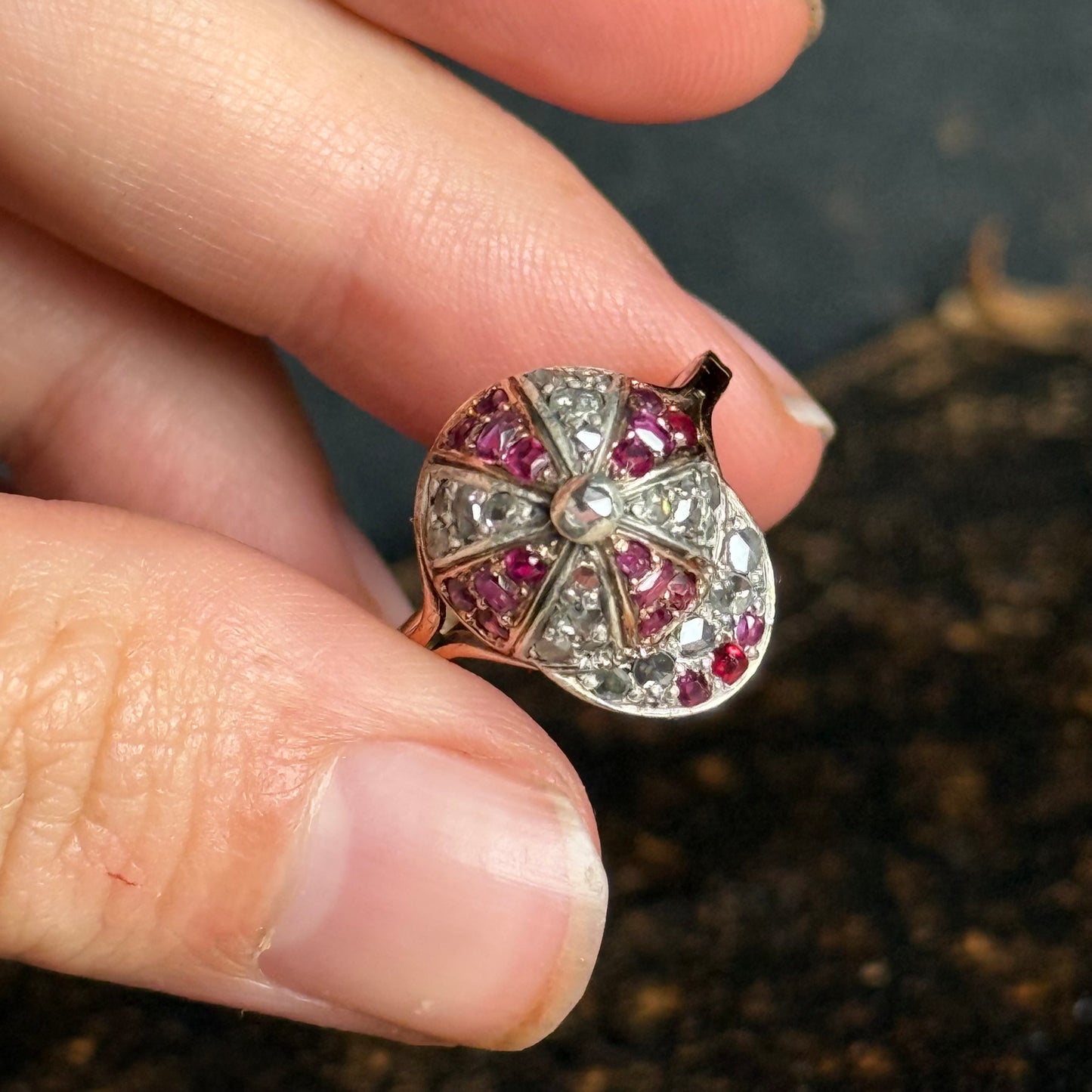 Victorian Novelty Jokey Cap in Diamond & Ruby; Circa 1890