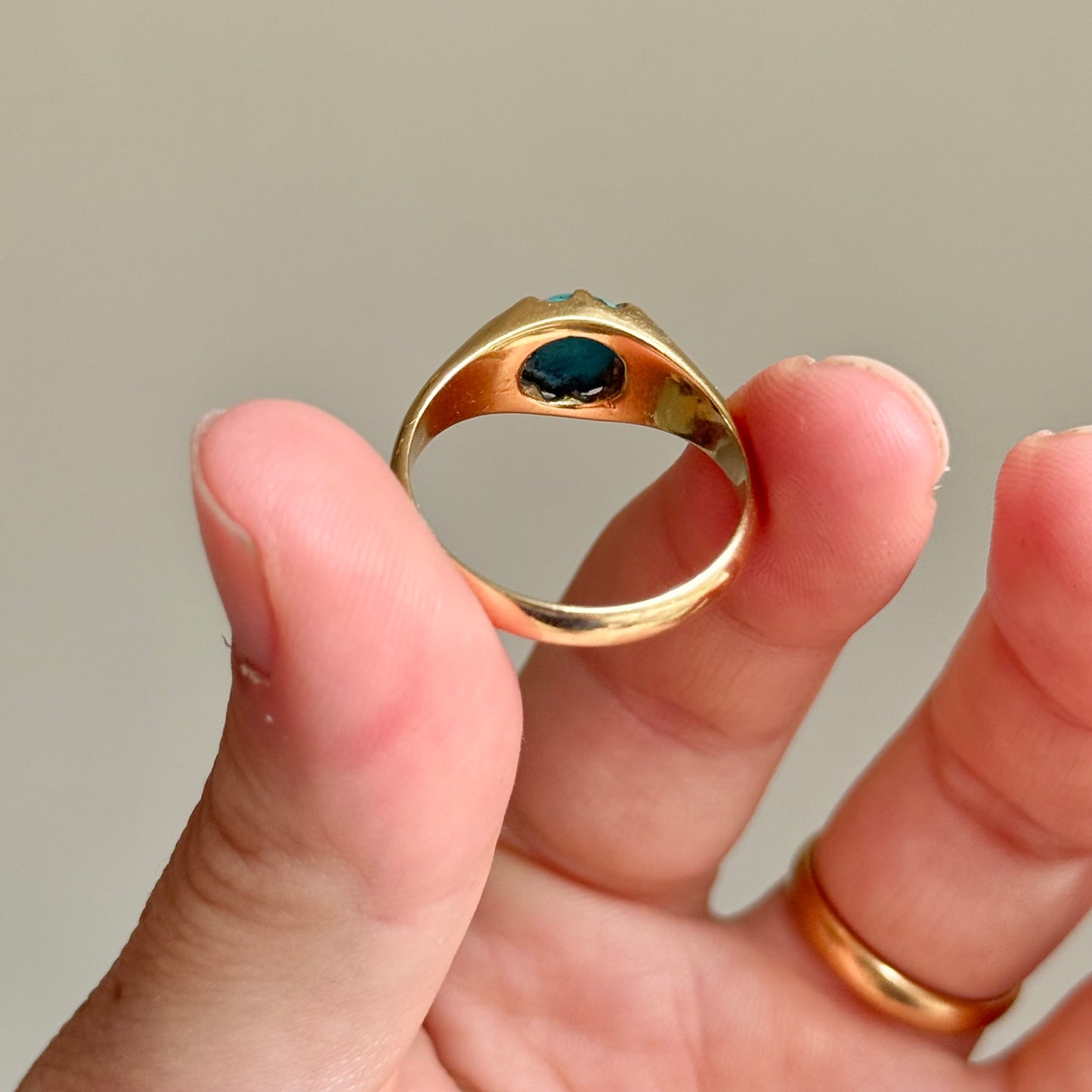 Victorian Turquoise Ring in 18 Carat Gold; Circa 1850