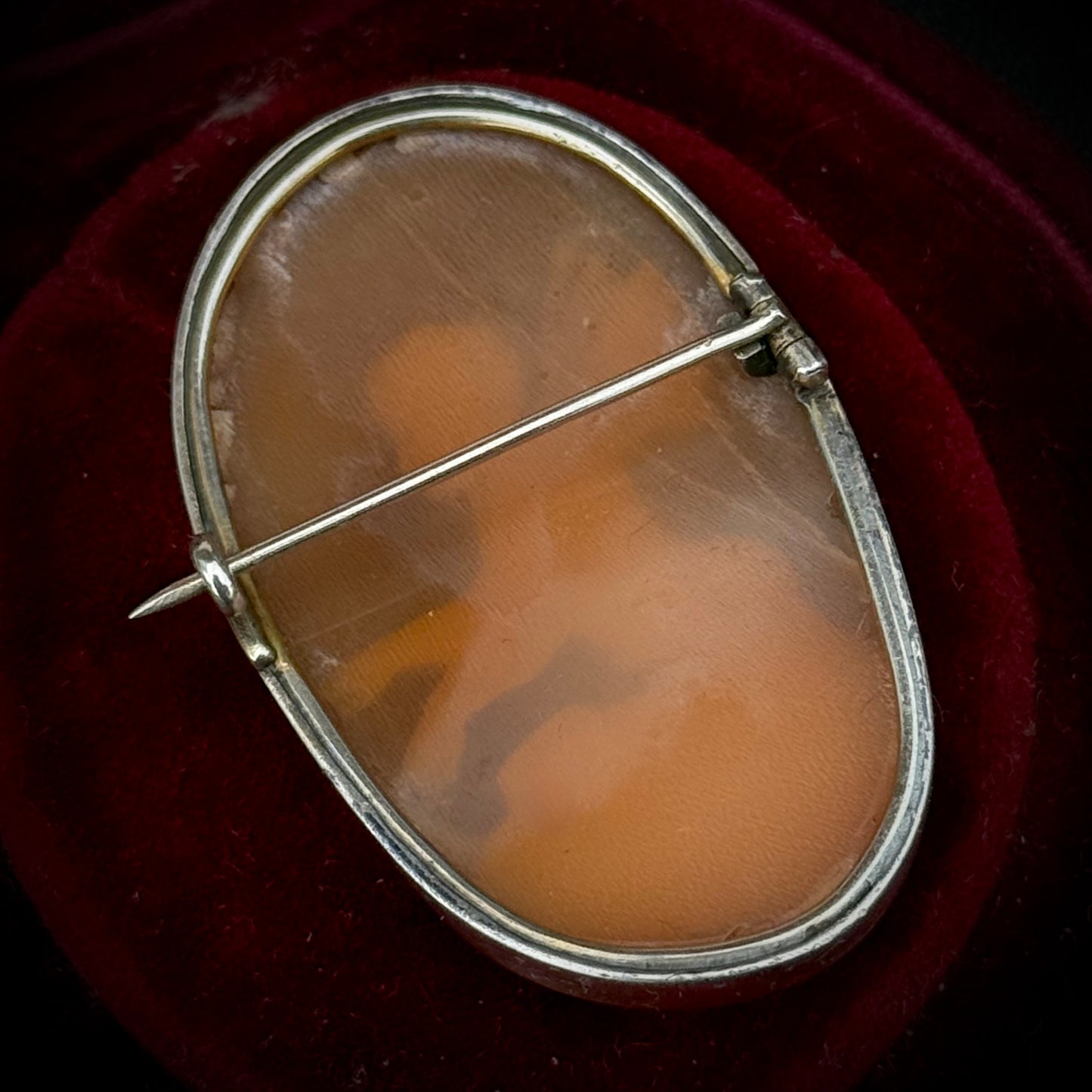 Antique Devilish Imp Cameo Brooch; Circa 1890