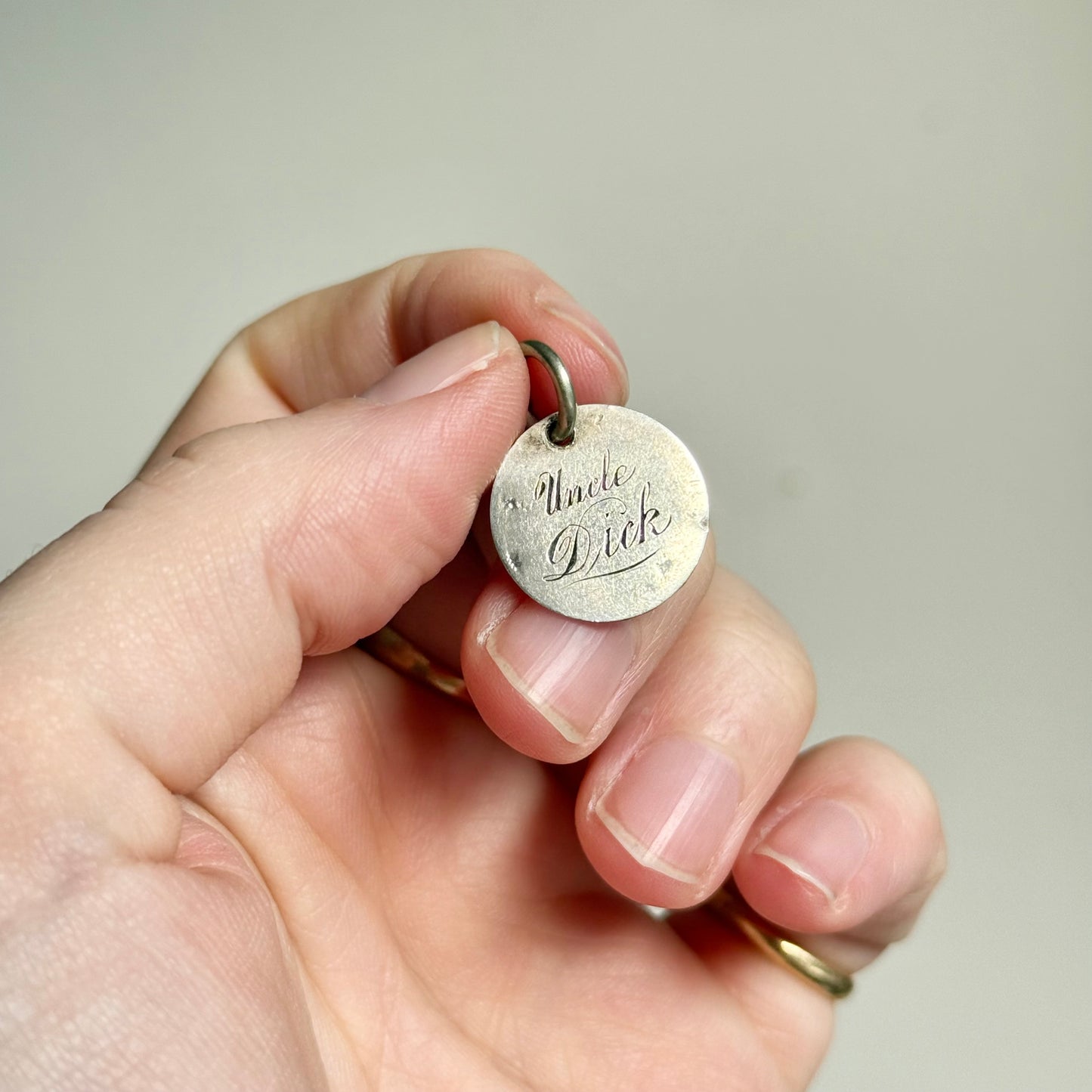 Victorian Love Token 'Uncle Dick' Coin Pendant; Circa 1860