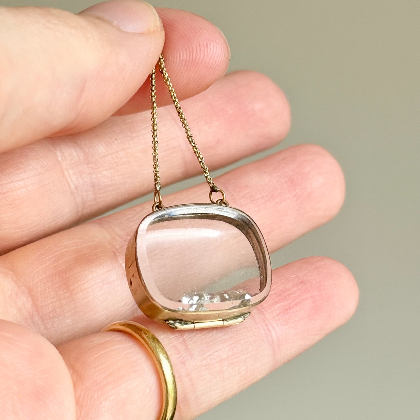 Late Georgian Gold Double Glazed Locket Pendant; Circa 1830