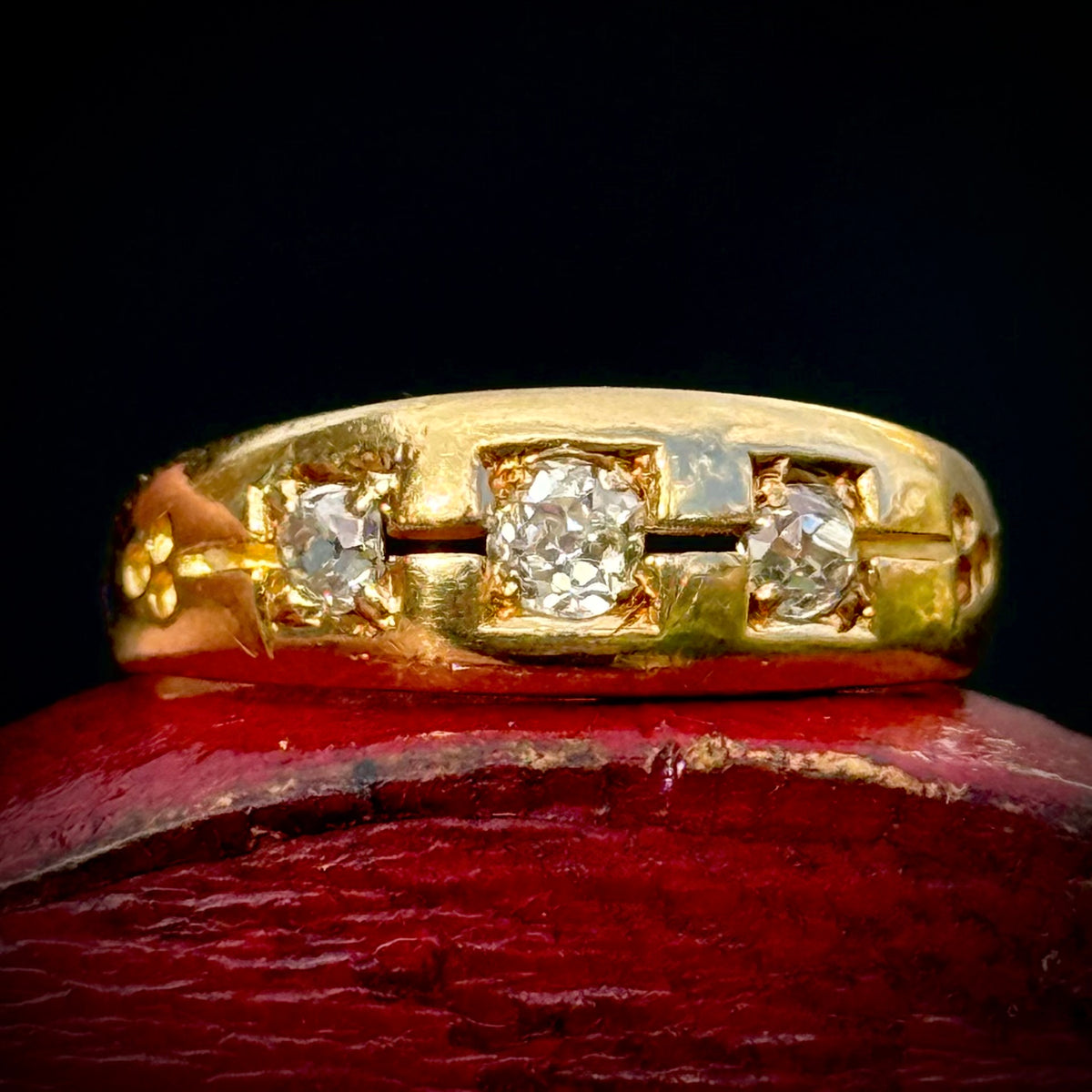 Antique Diamond Trilogy Ring in 18 Carat Gold circa 1883
