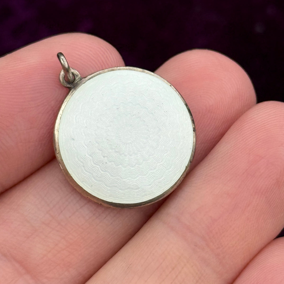 Antique Norwegian Enamel Fairy Pendant in Silver; Circa 1900