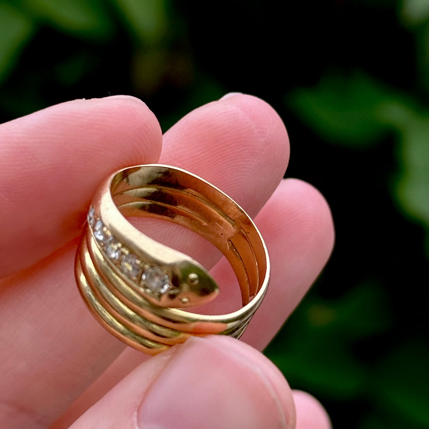 Superb Antique Diamond Snake Ring in 18 Carat Gold; Circa 1912