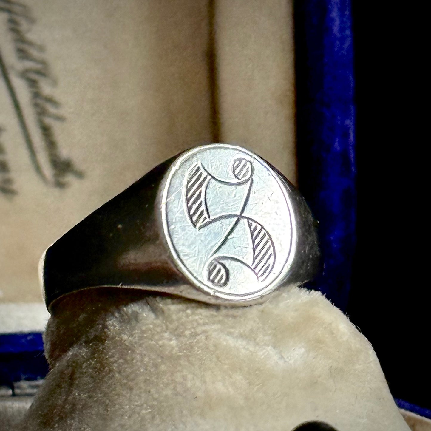 Vintage Initial 'S' Signet Ring in Silver