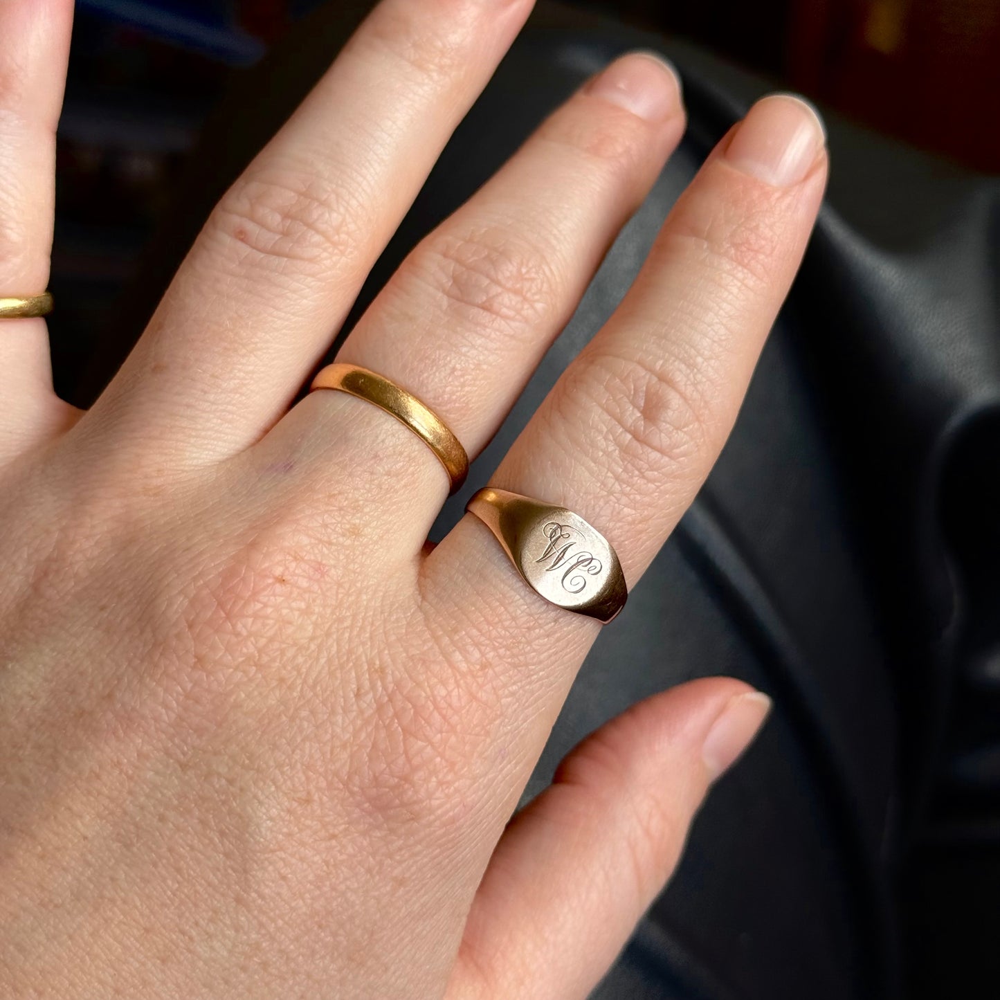 Antique Signet Ring in 9 Carat Rose Gold; Circa 1909