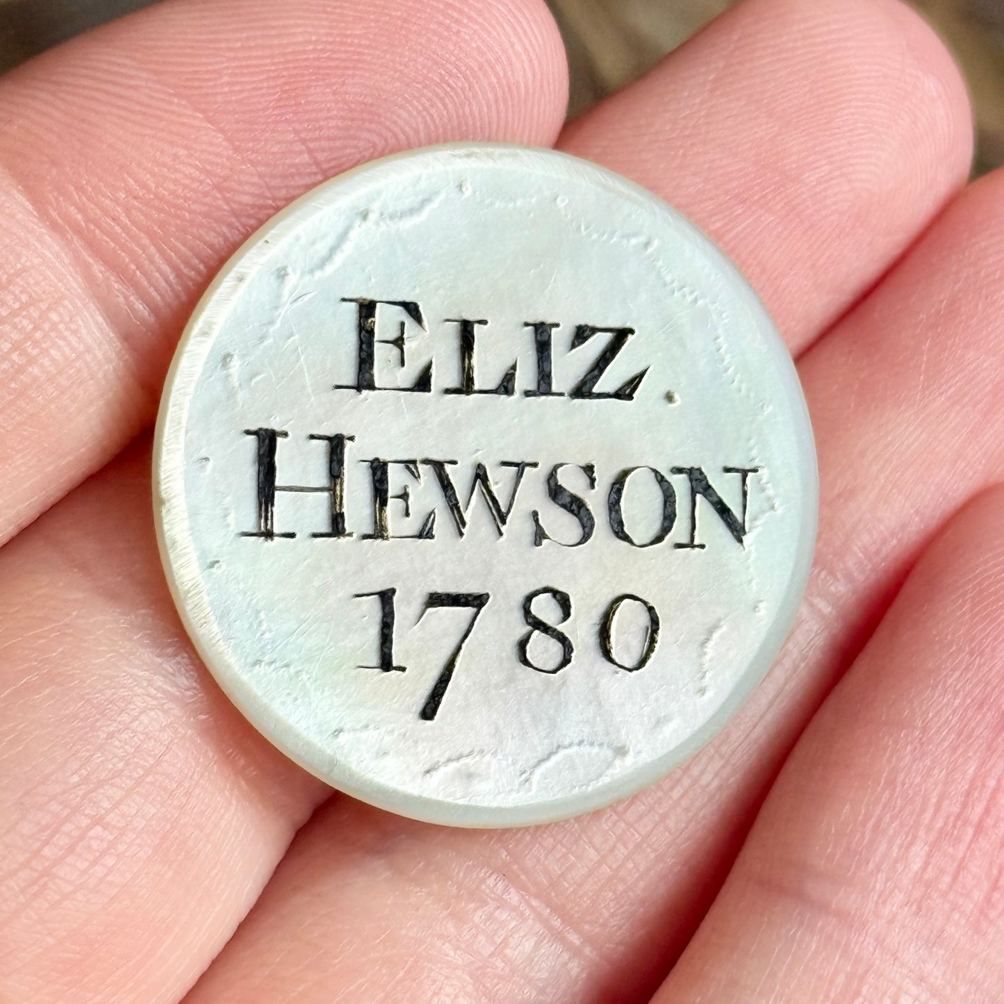 Georgian Mother of Pearl Love Token; Circa 1780