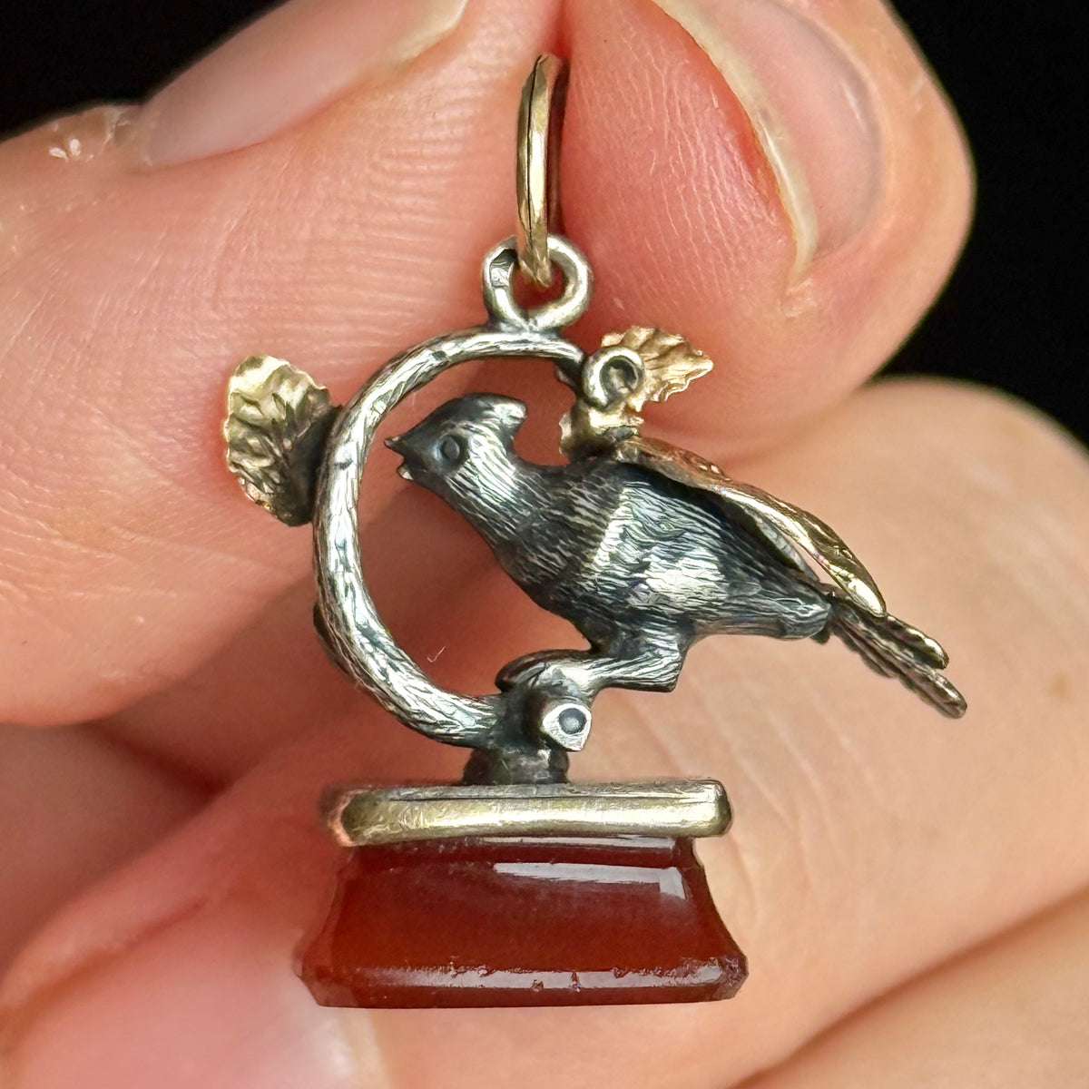 Georgian Bird & Devil Intaglio Fob Pendant; Circa 1820