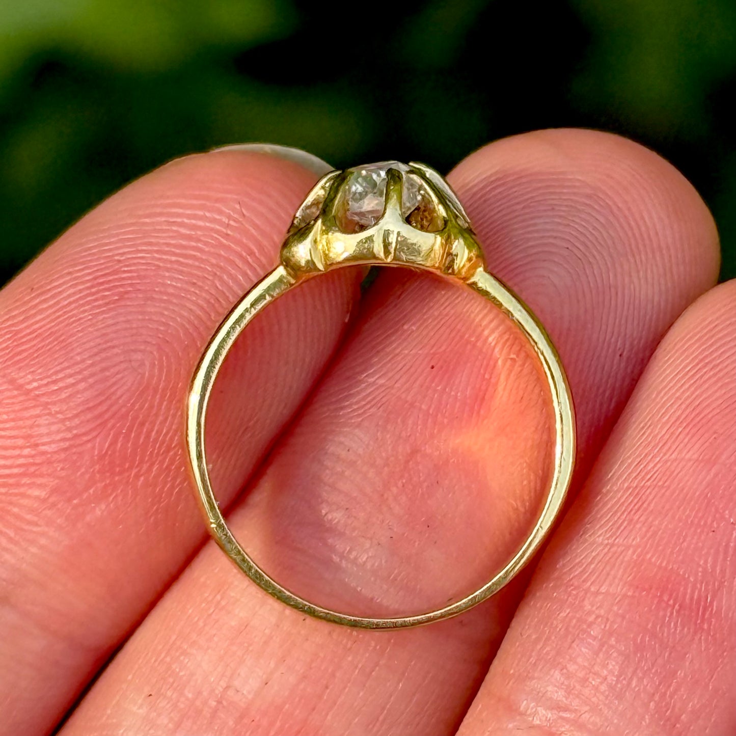 Antique Oval Old Cut Diamond Ring; Circa 1878