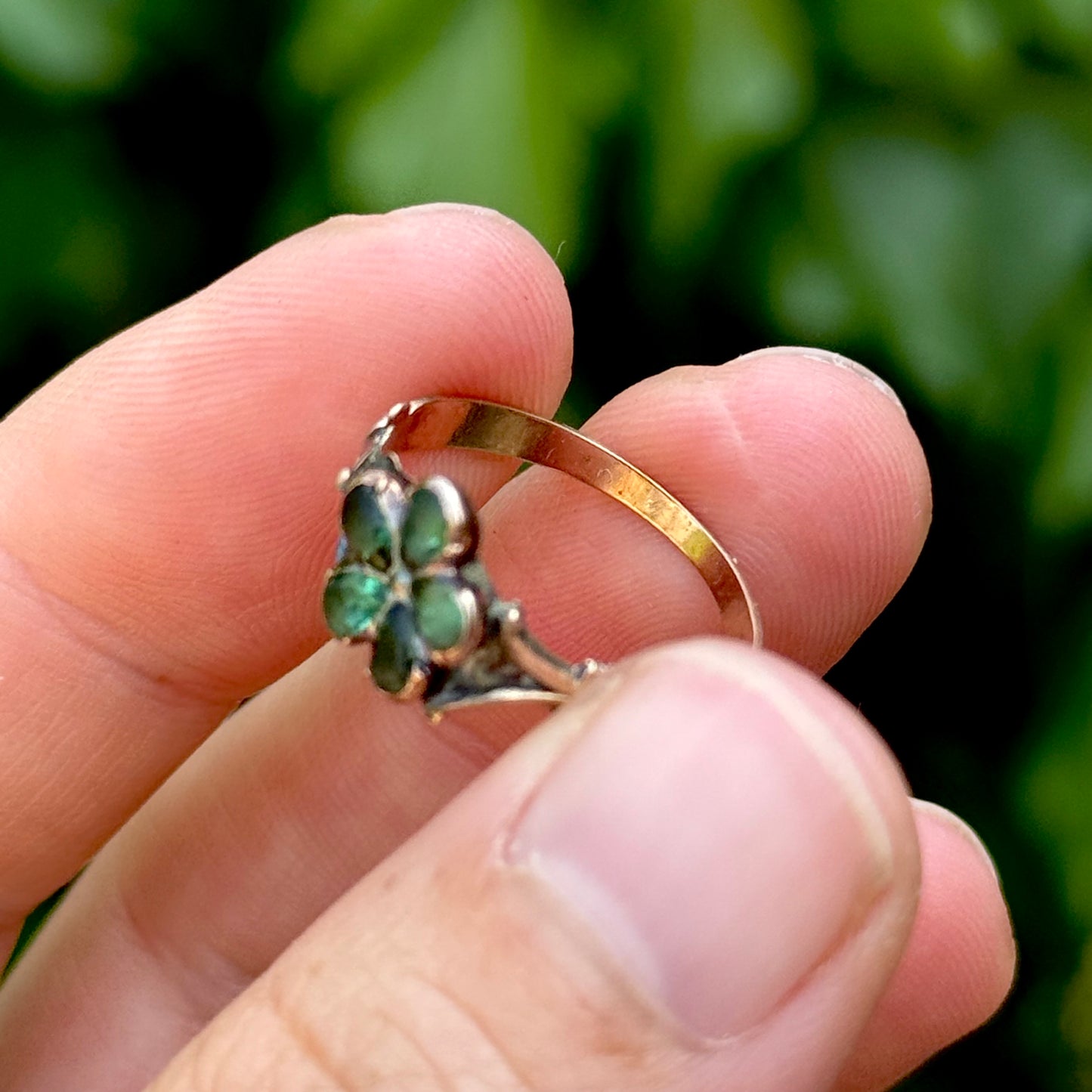 Antique Victorian Paste Pansy Ring