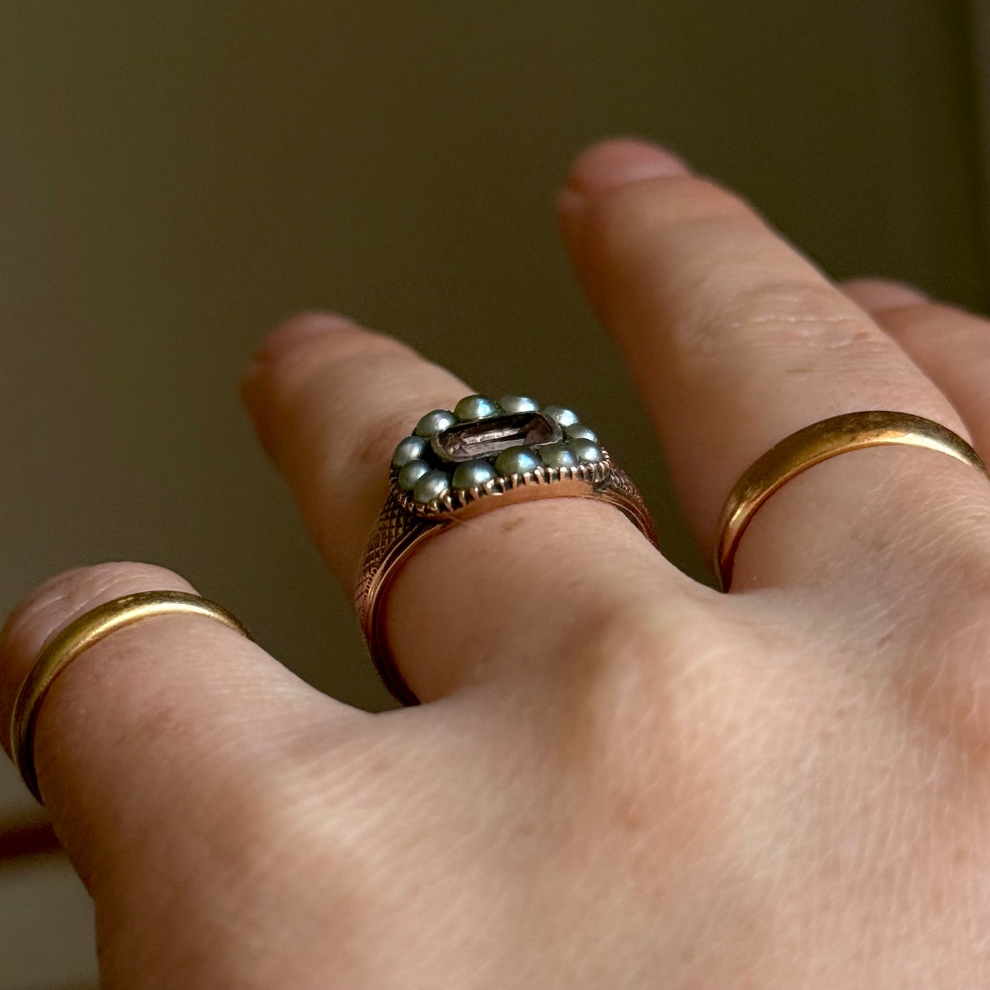 Antique Georgian Amethyst Mourning Ring; Circa 1813