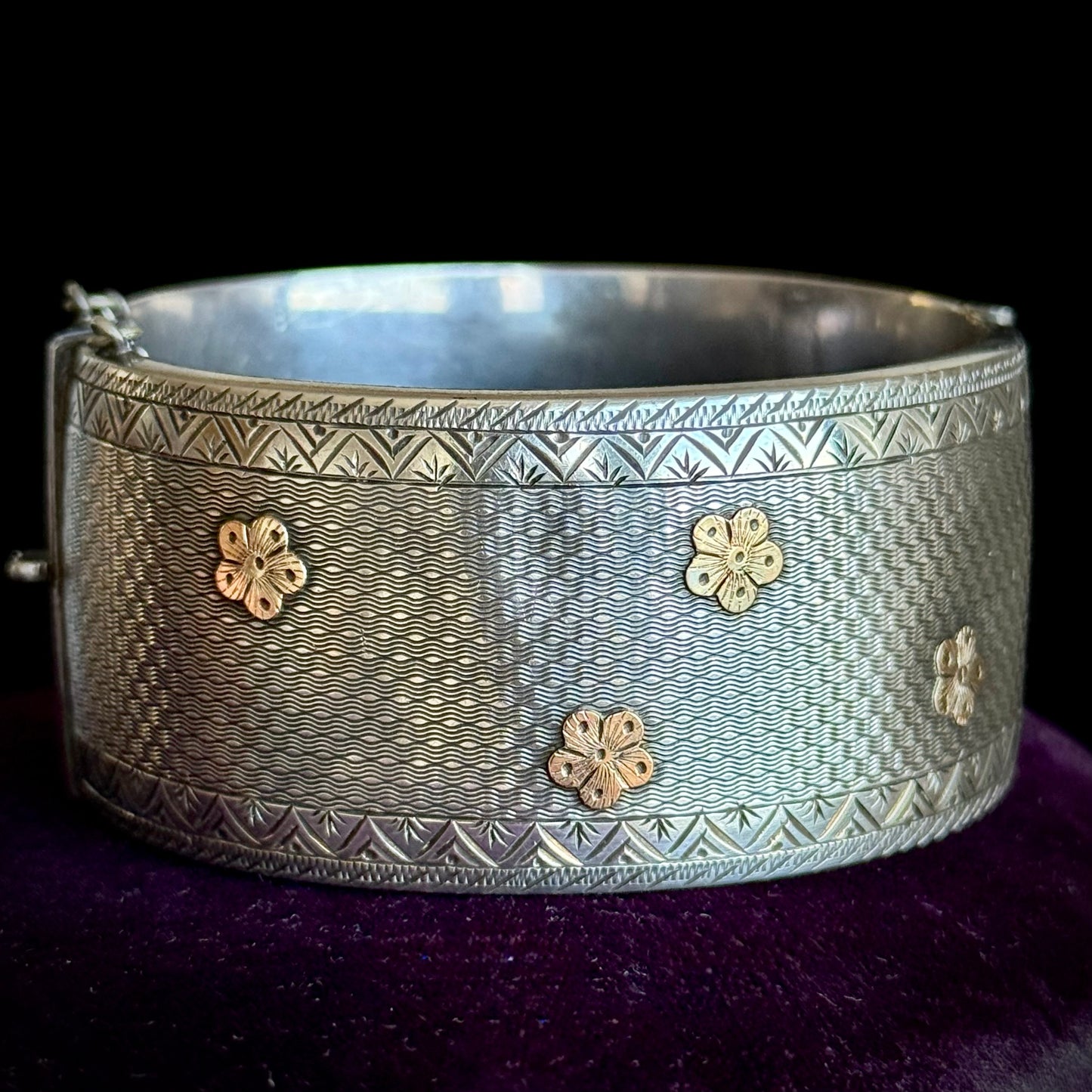 Victorian Forget Me Not Bangle; Circa 1873