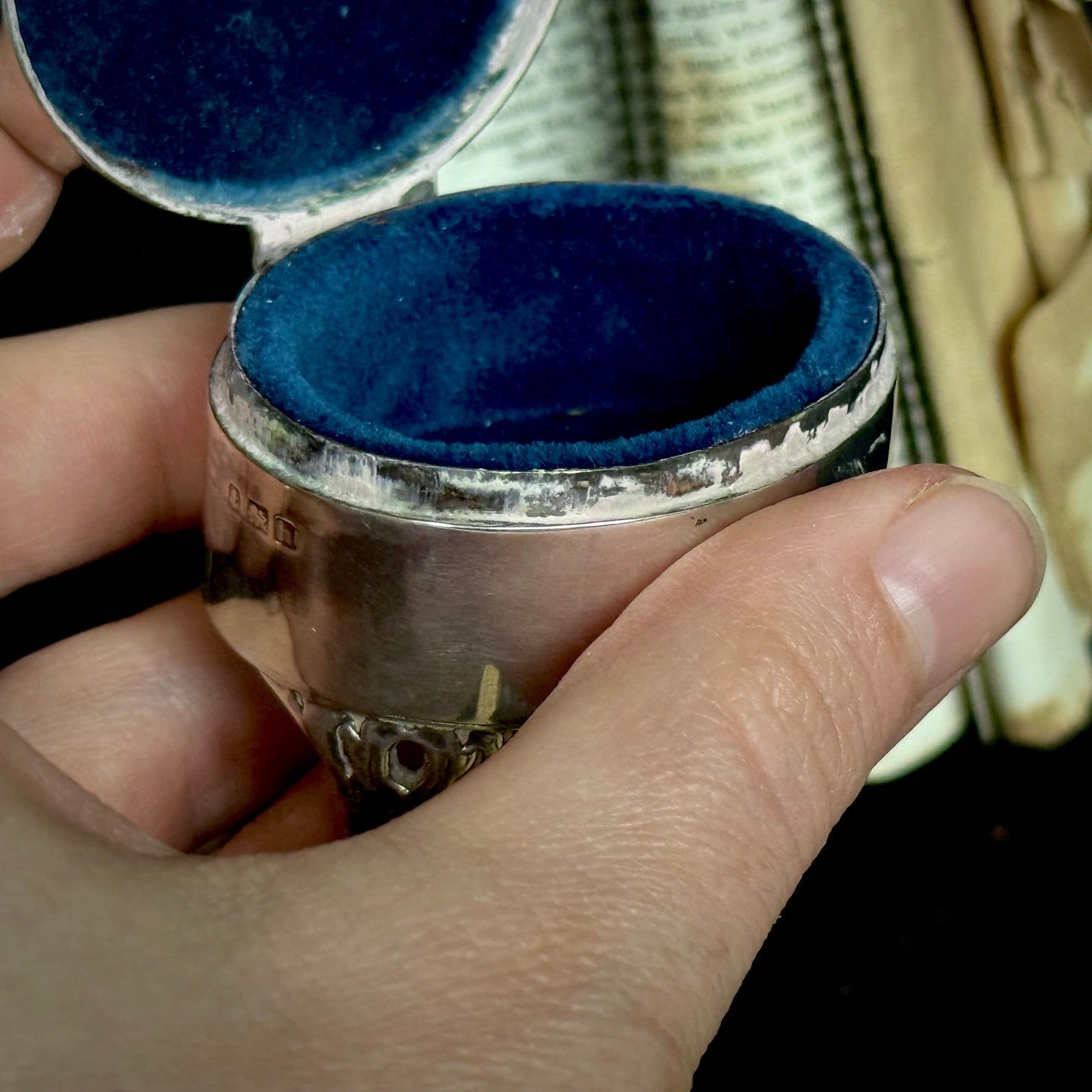 Antique Agate Set Silver Jewellery Box; Circa 1907