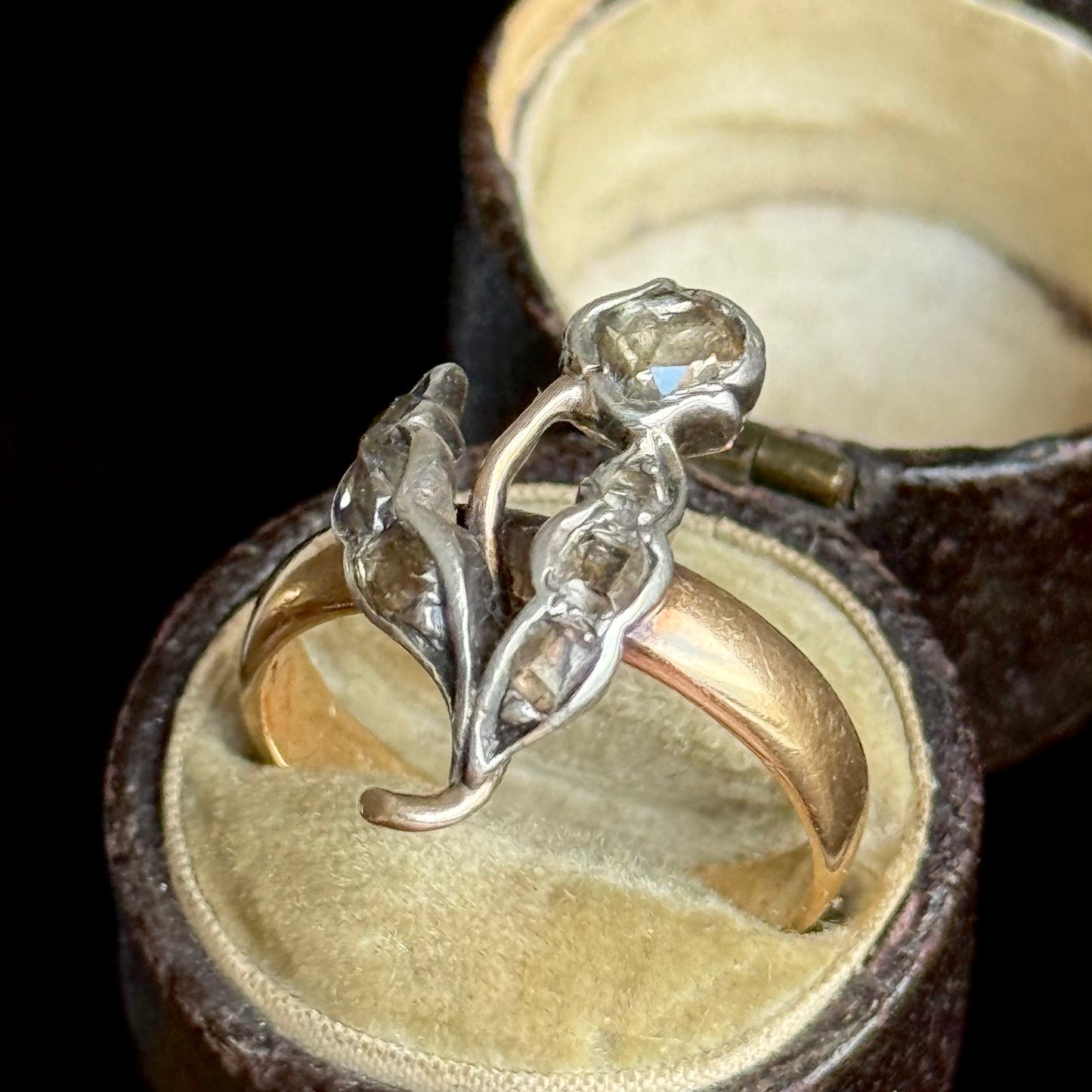 Unique Georgian Diamond Tulip Ring in 18 Carat Gold