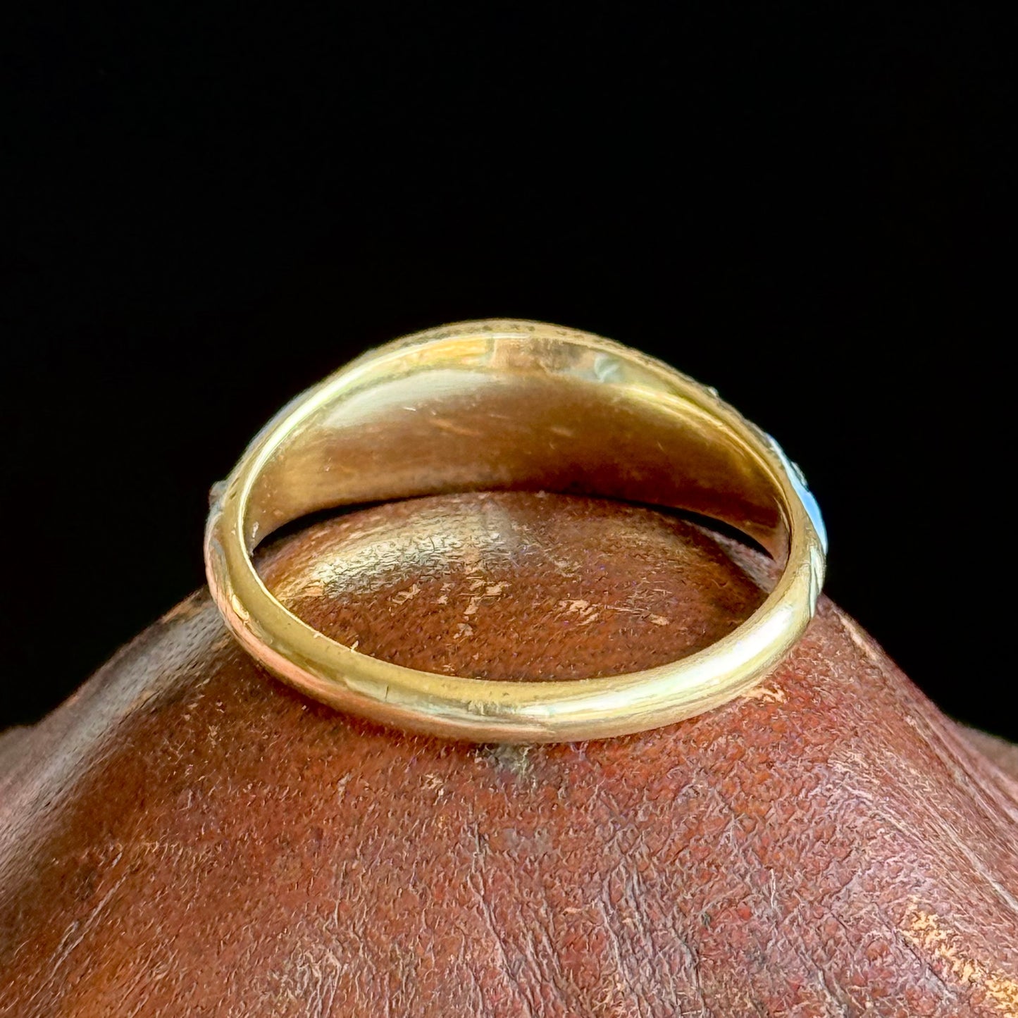 Antique Victorian Diamond & Blue Enamel Ring