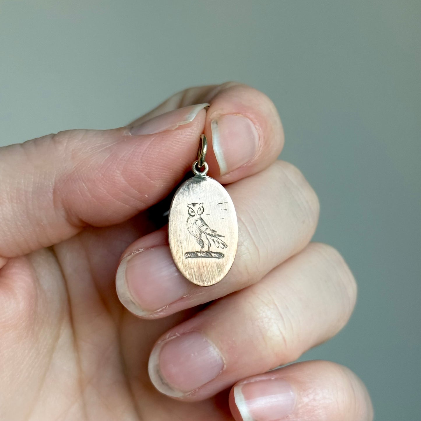 Antique 'Owl' Heraldic Pendant in 9 Carat gold (1)