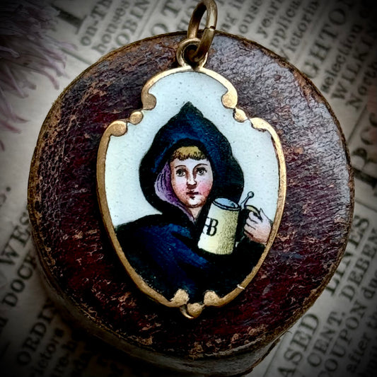 Antique Enamel “Gruss aus München” Souvenir Pendant