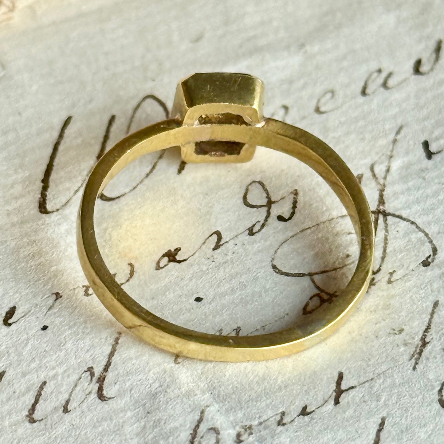 Handmade Amethyst Intaglio Ring in 22 Carat Gold