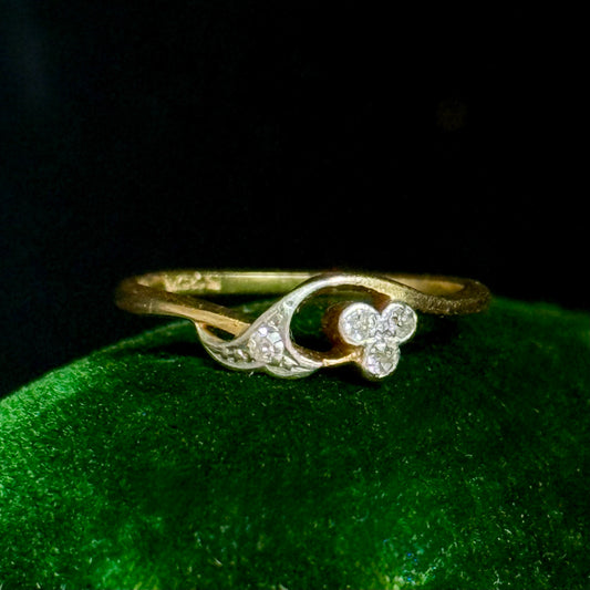 Antique 18 Carat Gold & Platinum Diamond Ring; Circa 1900