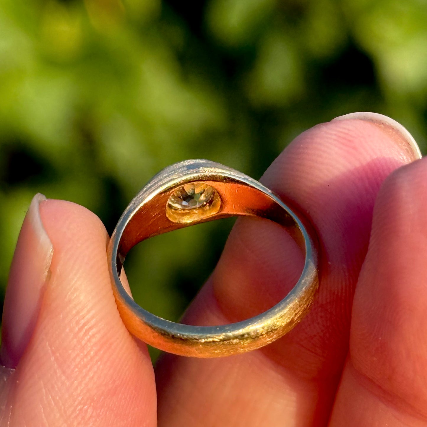 Vintage Old Cut Diamond Pinky Ring in 18 Carat Gold