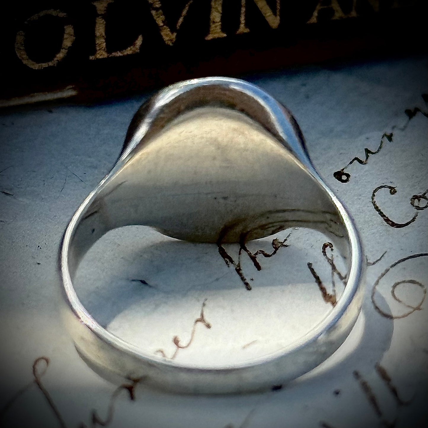 Antique Classical Figure Silver Signet Ring