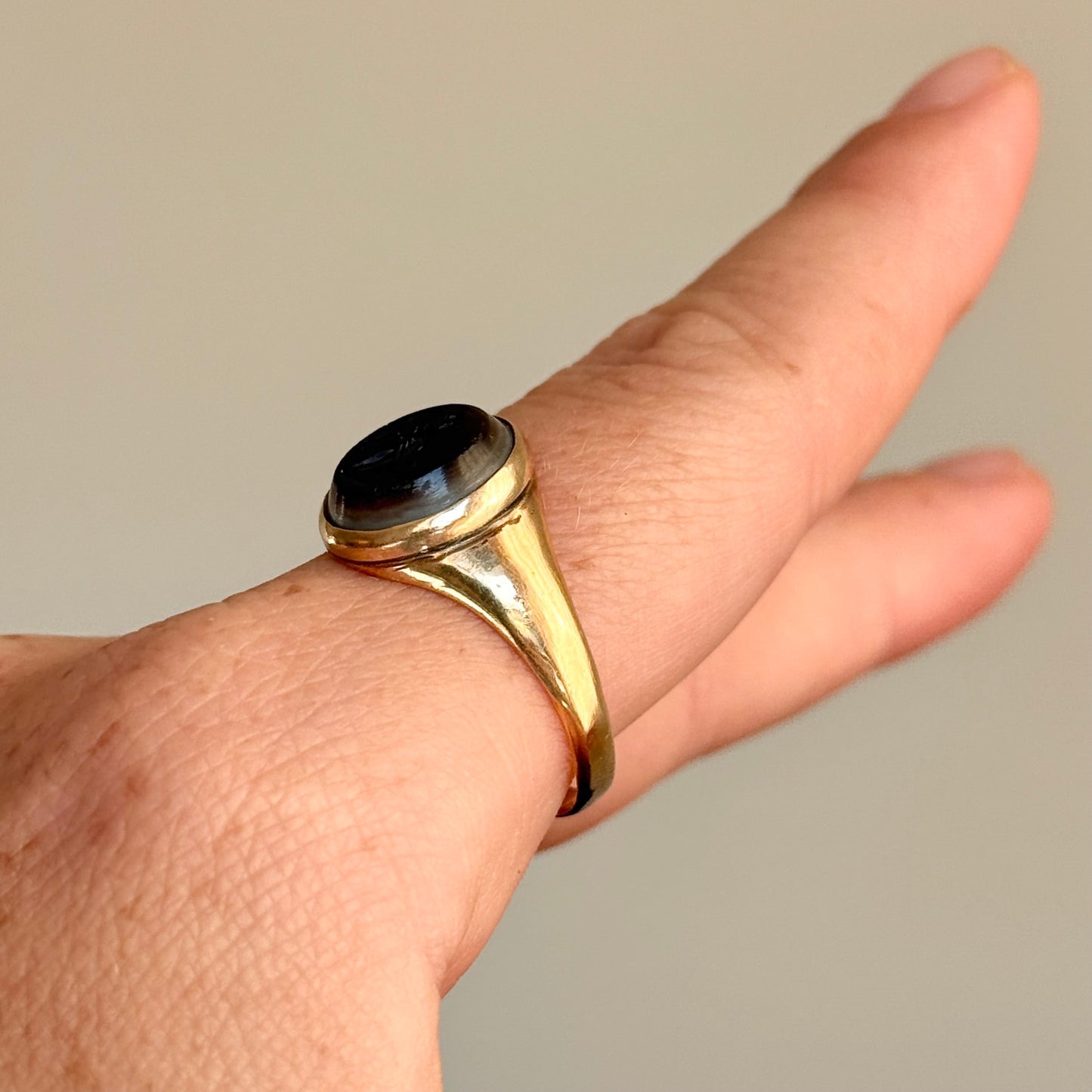 Ancient Roman Goddess Victoria Intaglio Ring