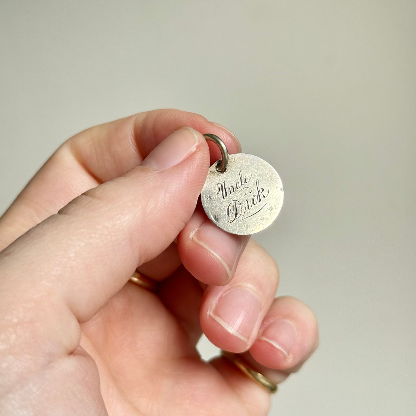 Victorian Love Token 'Uncle Dick' Coin Pendant; Circa 1860