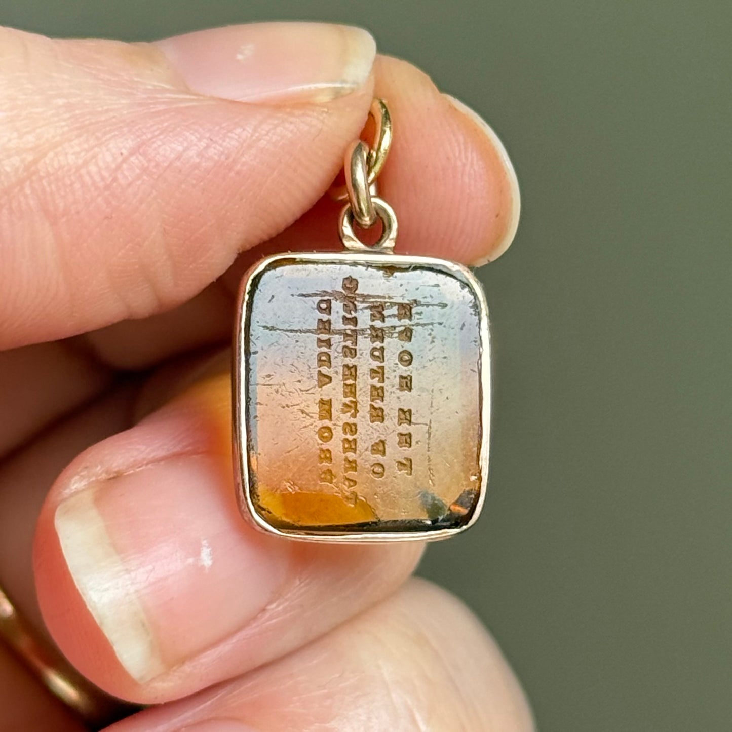 Antique Sentimental Intaglio Pendant in 9 carat Gold