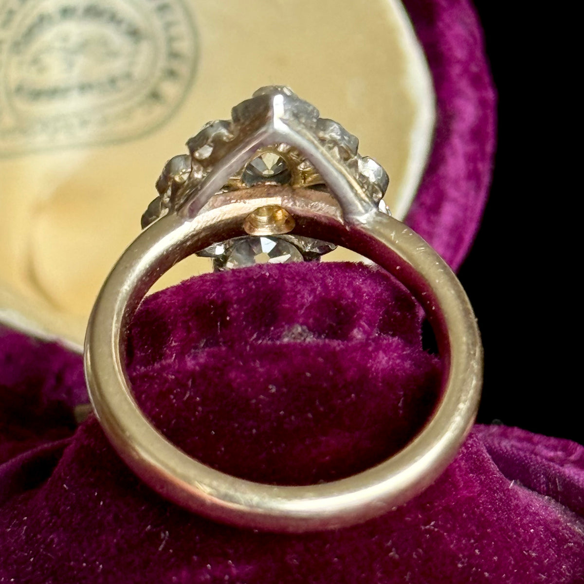 Antique Edwardian Diamond Cluster Ring in 9 Carat Gold; circa 1900