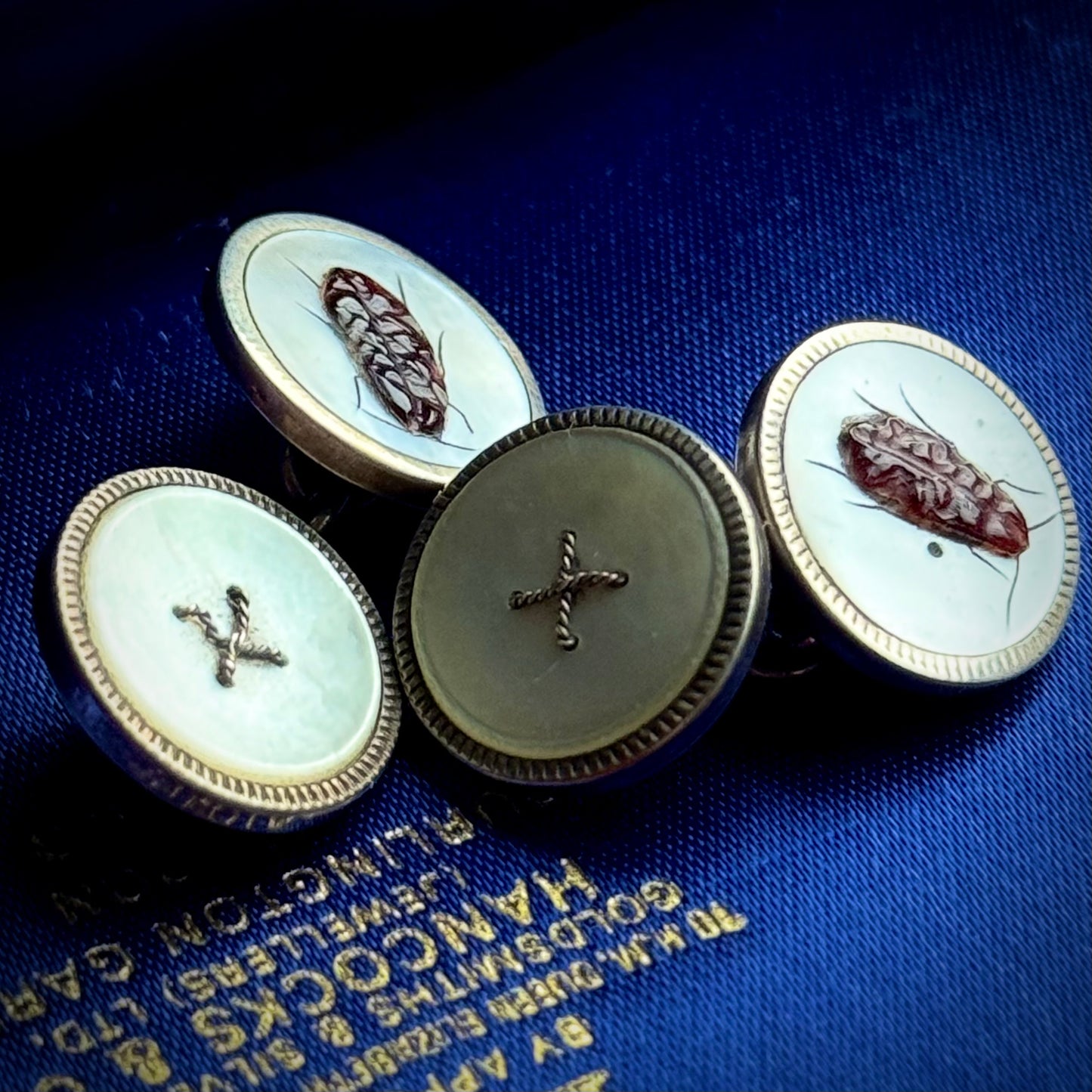 Shibayama & Mother of Pearl Cufflinks in Sterling Silver