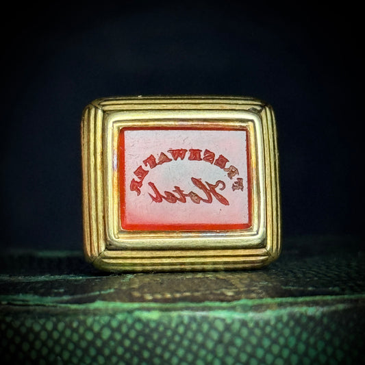 Antique Victorian Fob Intaglio Pendant; Circa 1890