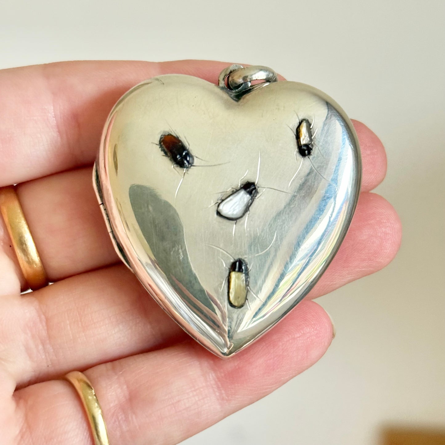 Shibayama Heart Locket Pendant in Sterling Silver