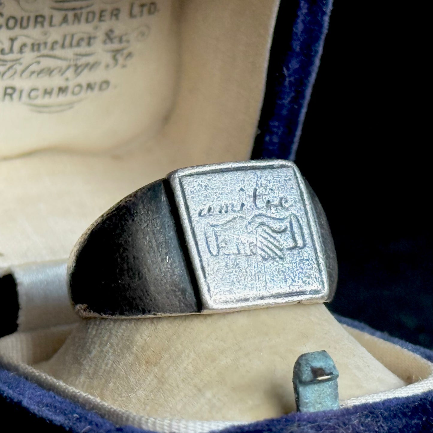 Antique Silver 'Amitie' European Friendship Ring