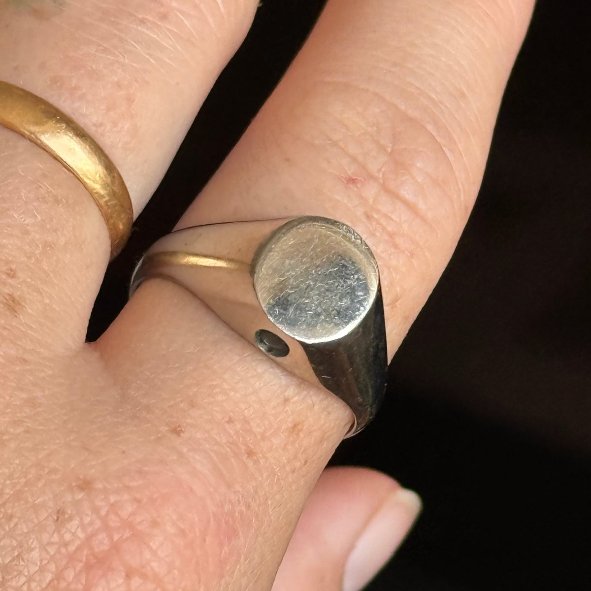 Antique Silver Stanhope Signet Ring; Circa 1910