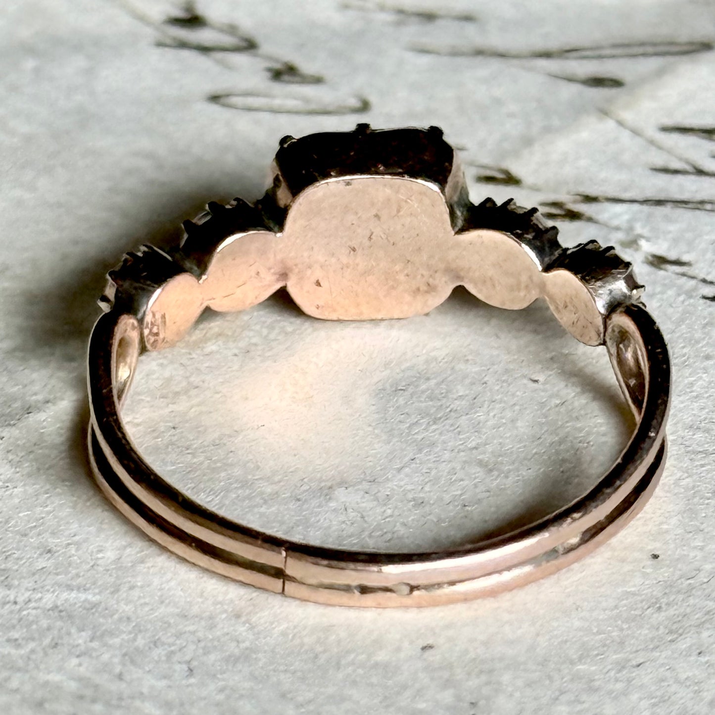 Antique Georgian Quartz & Pearl Ring in 9 Carat Gold