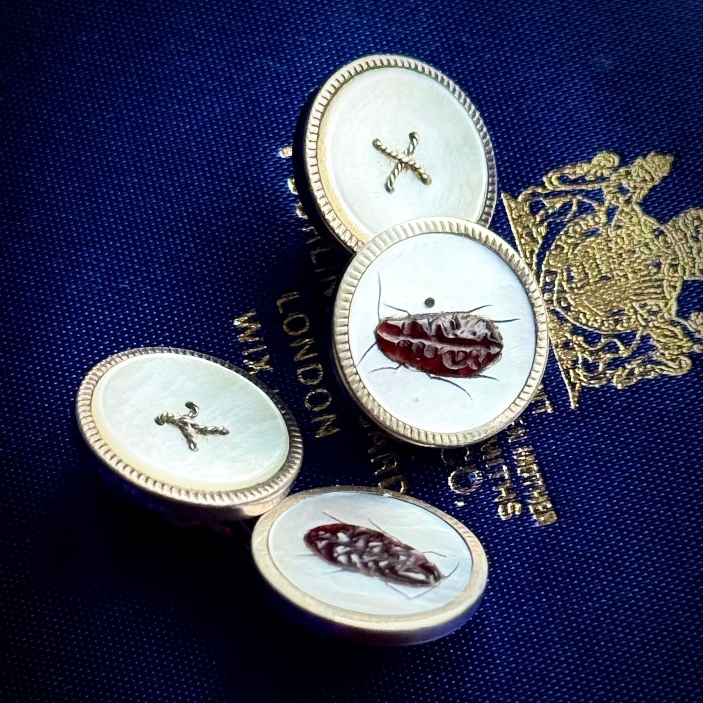 Shibayama & Mother of Pearl Cufflinks in Sterling Silver