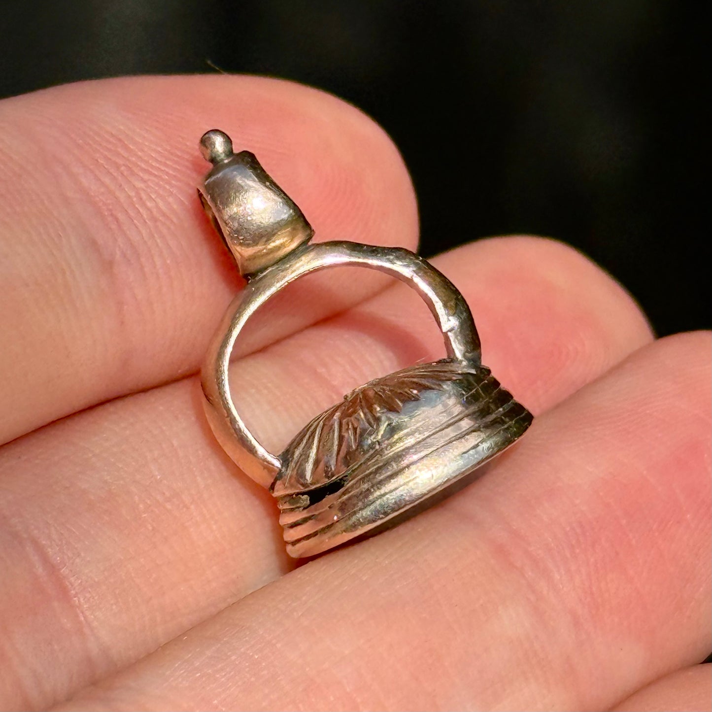 Antique Georgian Fob Set With Ancient Boar Intaglio Pendant