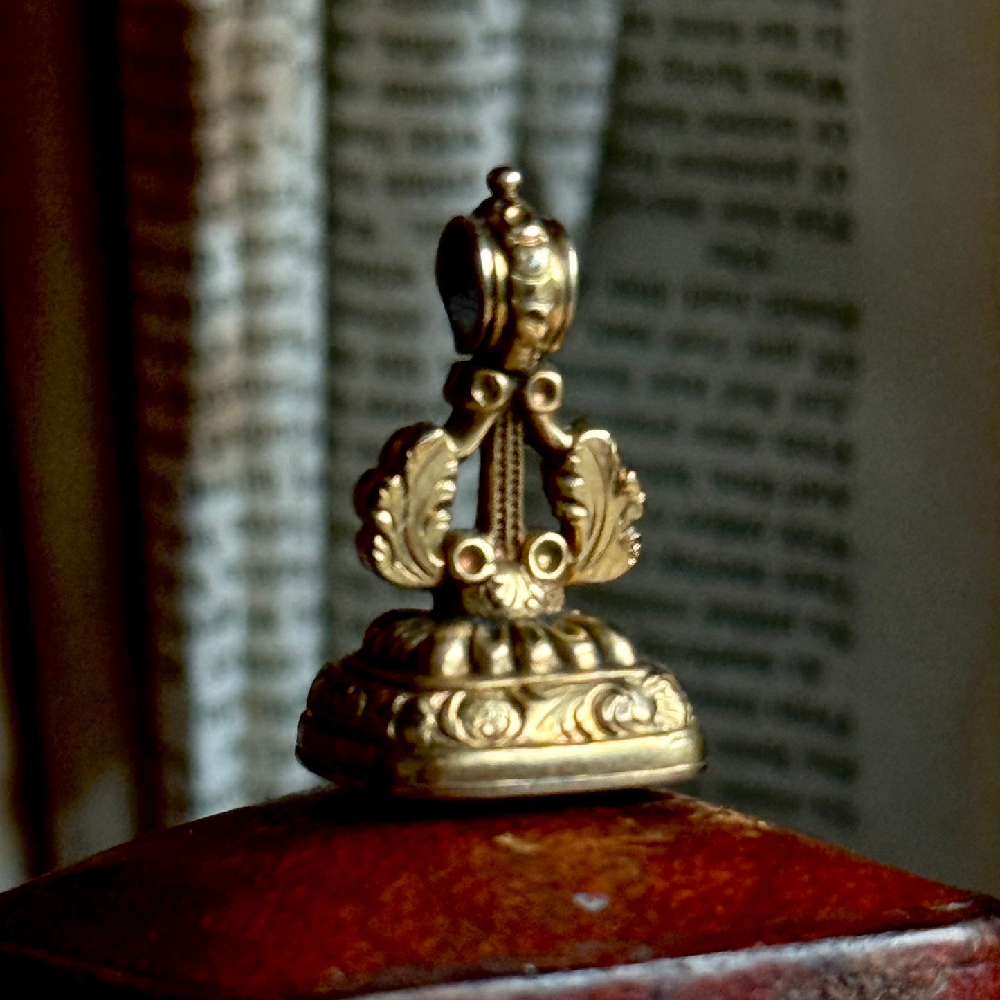 Victorian 'Love' & Rose Intaglio Fob Pendant; Circa 1860