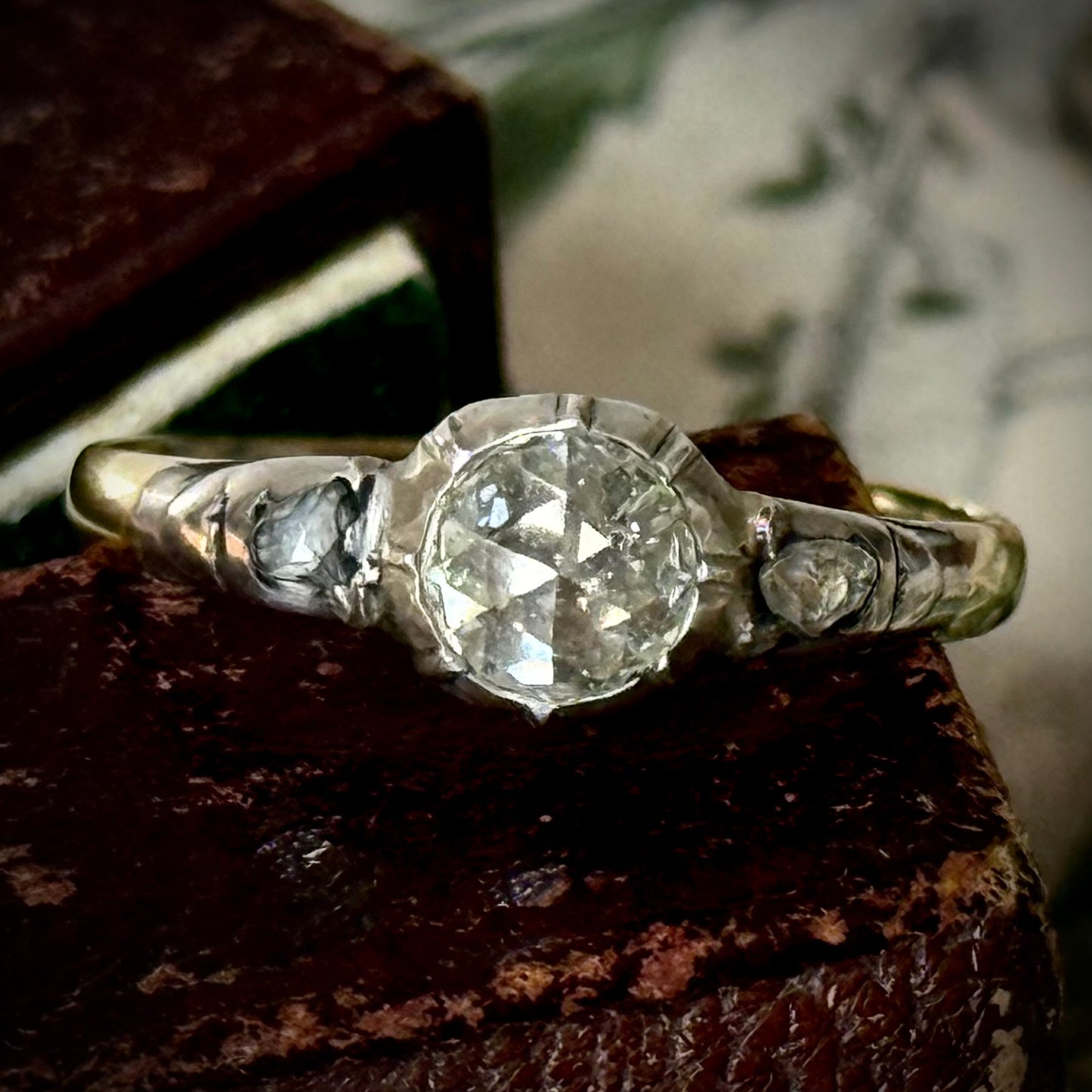 Georgian Rose Cut Diamond Ring; Circa 1800