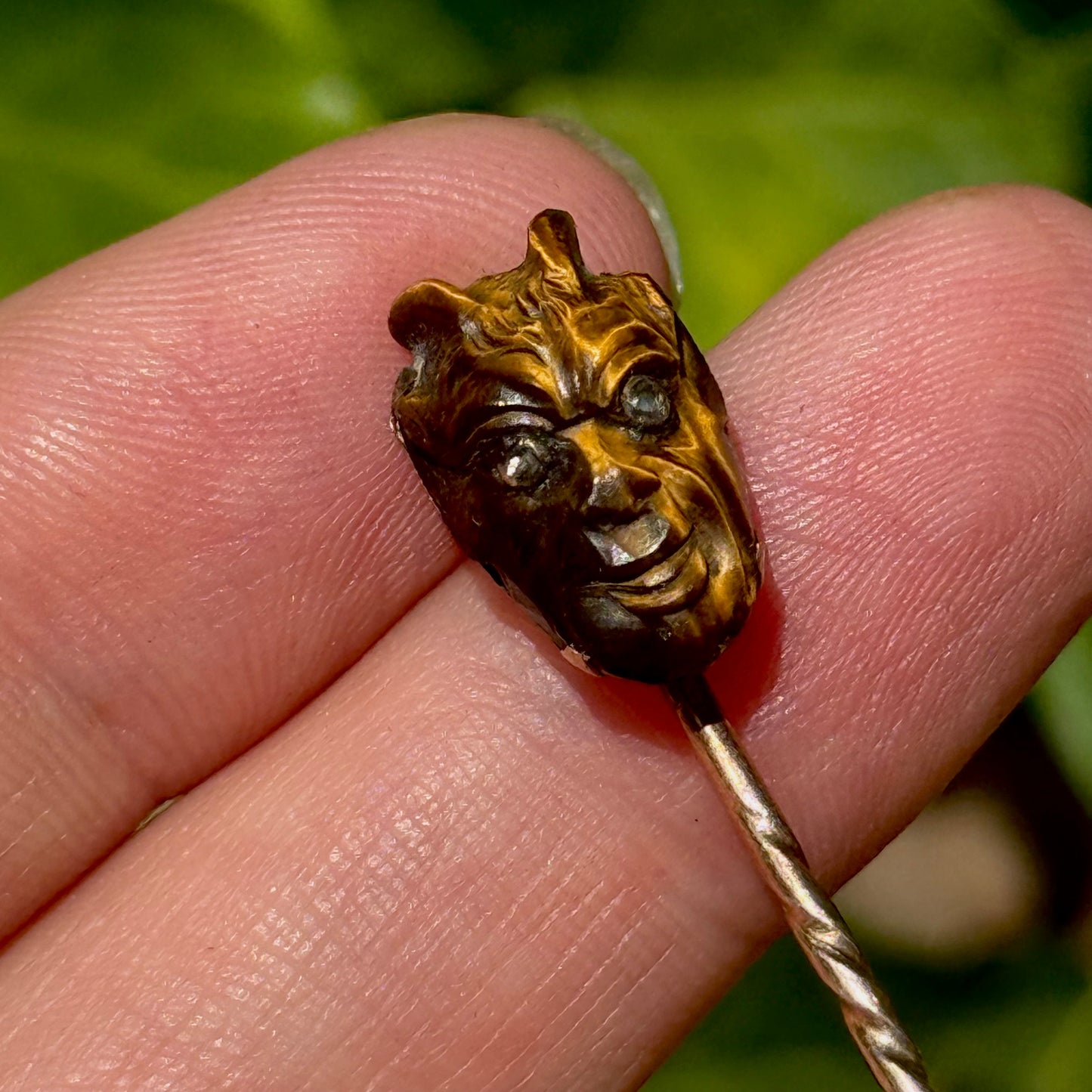 Antique Diamond Devil's Head Stick Pin