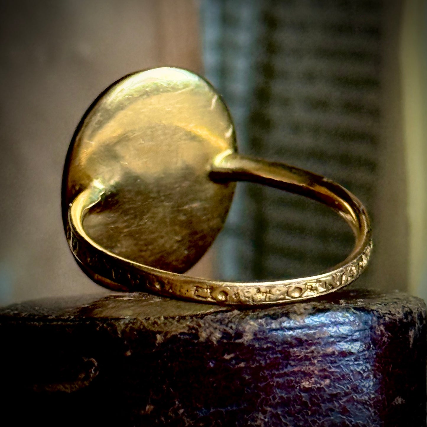 Georgian Mourning Ring in 18 Carat Gold; Circa 1779