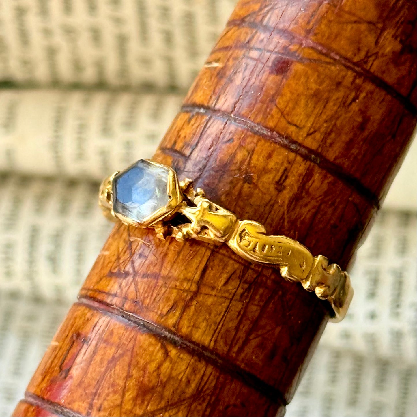 Georgian Stuart Crystal Ring in 18 Carat Gold; circa 1750