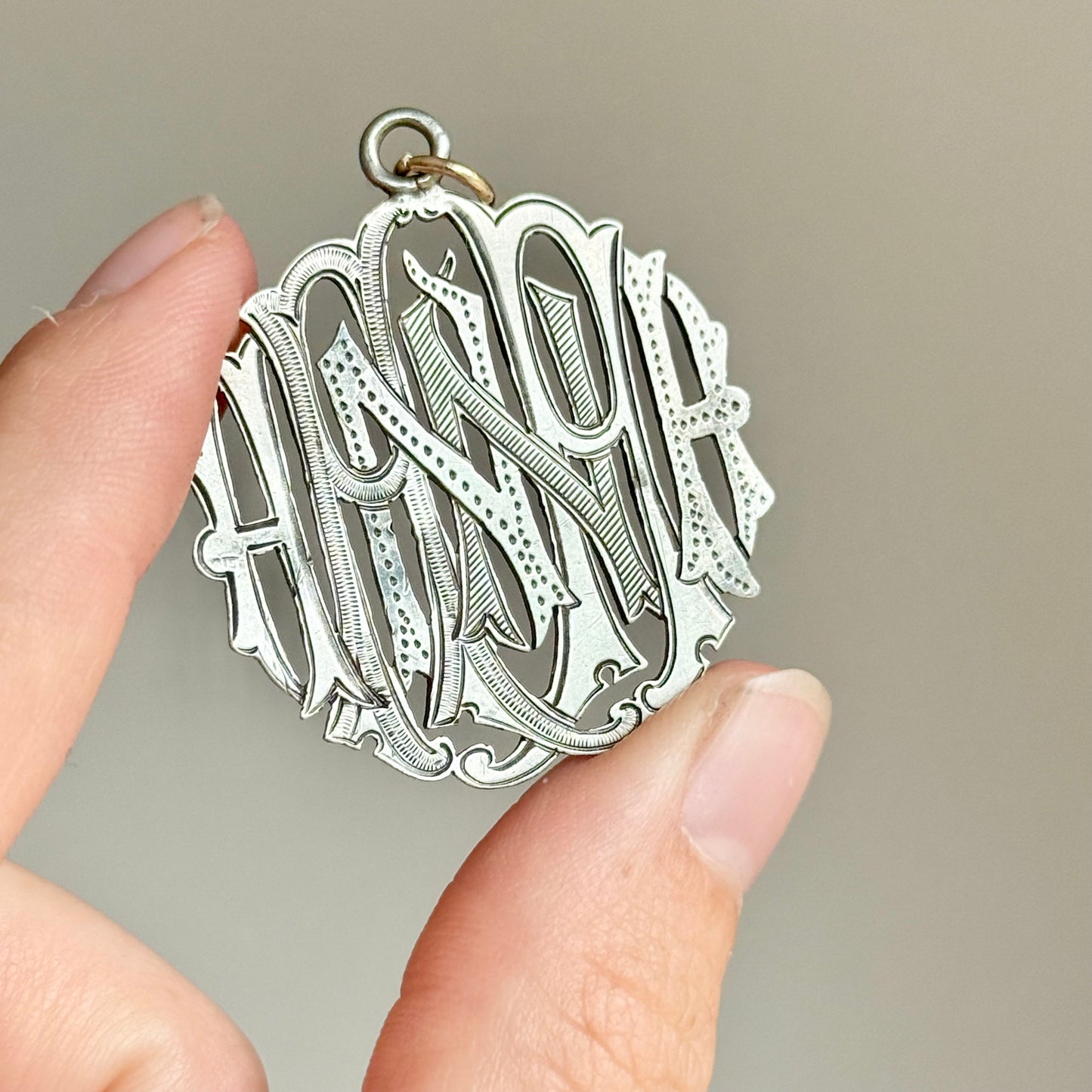 Antique 'Hannah' Pendant in Silver; Circa 1889