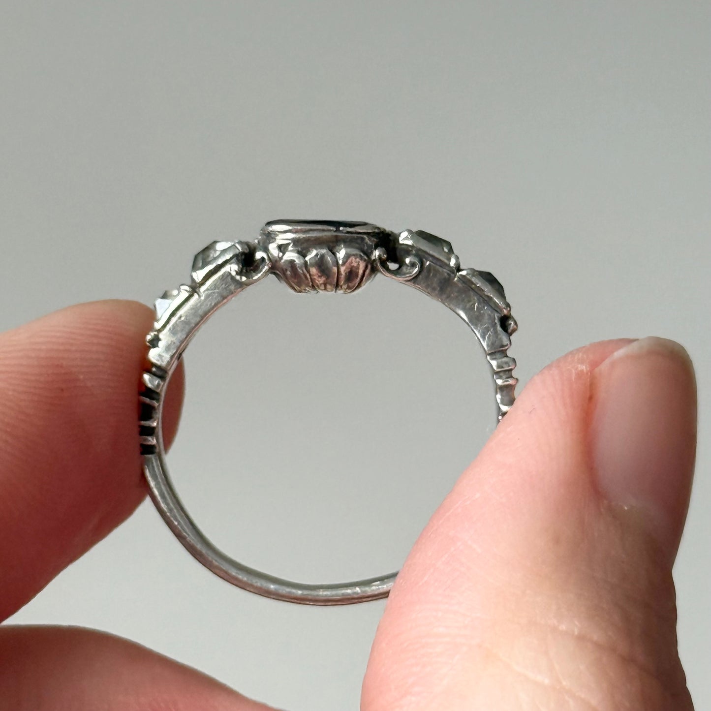 Antique Diamond & Garnet Ring; Circa 1840