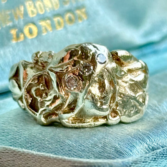 Art Nouveau Diamond Figural Ring; Circa 1920